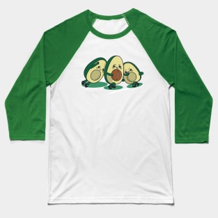 Avocados Have Guts to Play Football, Funny Graphic Baseball T-Shirt